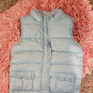 Girls light blue Puffer Vest with fleece lining